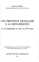 Tapa de Une province française à la Renaissance