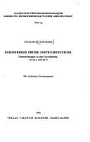 Tapa de Schönbergs frühe Instrumentation