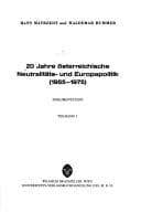 Tapa de 20 Jahre österreichische Neutralitäts- und Europapolitik (1955-1975)