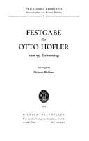 Tapa de Festgabe für Otto Höfler zum 75. Geburtstag