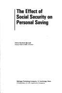 Tapa de The effect of social security on personal saving