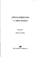 Tapa de Critical Perspectives on Amos Tutuola