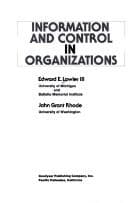 Tapa de Information and control in organizations