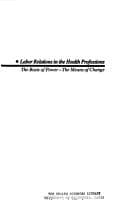Tapa de Labor relations in the health professions