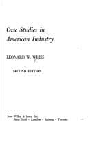 Tapa de Case studies in American industry