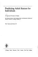Tapa de Predicting adult stature for individuals