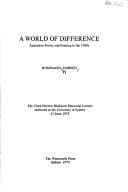 Tapa de A world of difference