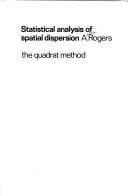 Tapa de Statistical analysis of spatial dispersion