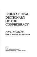 Tapa de Biographical dictionary of the Confederacy