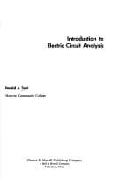 Tapa de Introduction to electric circuit analysis