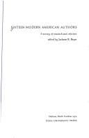 Tapa de Sixteen modern American authors