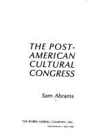 Tapa de The post-American cultural congress