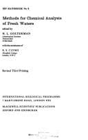 Tapa de Methods for chemical analysis of fresh waters