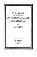 Tapa de Psychological exercises & essays