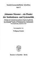 Tapa de Johannes Messner - ein Pionier der Institutionen- und Systemethik