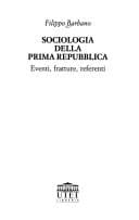 Tapa de Sociologia della prima Repubblica