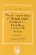 Tapa de The correspondence of Thomas Becket, Archbishop of Canterbury, 1162-1170
