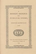 Tapa de A Modest Defence of Publick Stews