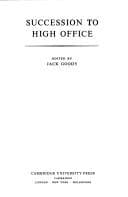 Tapa de Succession to High Office (Cambridge Papers in Social Anthropology)
