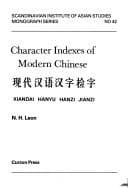Tapa de Char Indexes Mod Chinese Nims (Scandinavian Institute of Asian Studies Monograph)