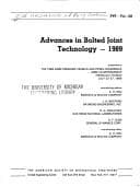 Tapa de Advances in bolted joint technology, 1989
