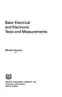 Tapa de Basic electrical and electronic tests and measurements