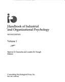 Tapa de Handbook of Industrial and Organizational Psychology/No 7455 (Handbook of Industrial and Organizational Psychology 2nd ed)