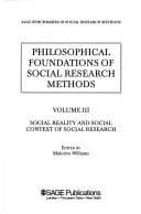 Tapa de Philosophical Foundations of Social Research Methods (SAGE Benchmarks in Social Research Methods series)