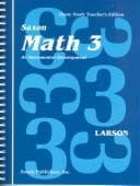 Tapa de Saxon Math 3 - An Incremental Development - Student Workbook (Part Two)