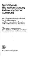 Tapa de Sprachtheorie und Weltanschauung in der europäischen Aufklärung
