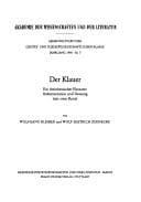 Tapa de Der Klauer