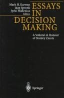 Tapa de Essays in decision making