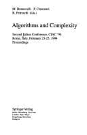 Tapa de Algorithms and complexity