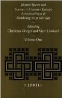 Tapa de Martin Bucer and sixteenth century Europe