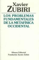 Tapa de Los Problemas Fundamentales De La Metafisica Occidental (Obras De Xavier Zubiri)
