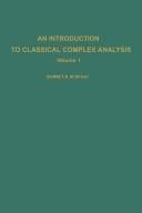 Tapa de An introduction to classical complex analysis