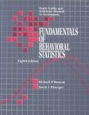 Tapa de Study guide and solutions manual to accompany Fundamentals of behavioral statistics