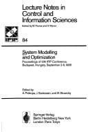 Tapa de System Modelling and Optimization