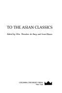 Tapa de Approaches to the Asian Classics (Companions to Asian Studies)