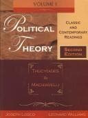 Tapa de Political Theory Vol. I