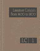 Tapa de Literature Criticism from 1400 to 1800