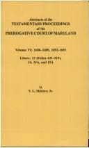 Tapa de Abstracts of the Testamentary Proceedings of the Prerogative Court of Maryland, 1686-1689, 1692-1693. Libers:13 (433-519), 14, 14a, 15a