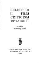 Tapa de Selected Film Criticism