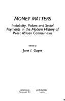 Tapa de Money Matters (Social History of Africa)