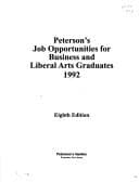Tapa de Peterson's Job Opportunities for Business and Liberal Arts Graduates, 1992