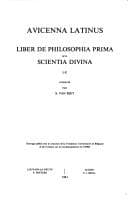 Tapa de Liber de philosophia prima, sive, Scientia divina