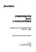 Tapa de Chroniques pour l'Angleterre
