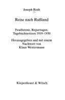 Tapa de Reise nach Rußland. Feuilletons, Reportagen, Tagebuchnotizen 1919 - 1930