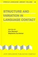 Tapa de Structure and variation in language contact