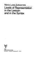 Tapa de Levels of Representation in the Lexicon and in the Syntax
